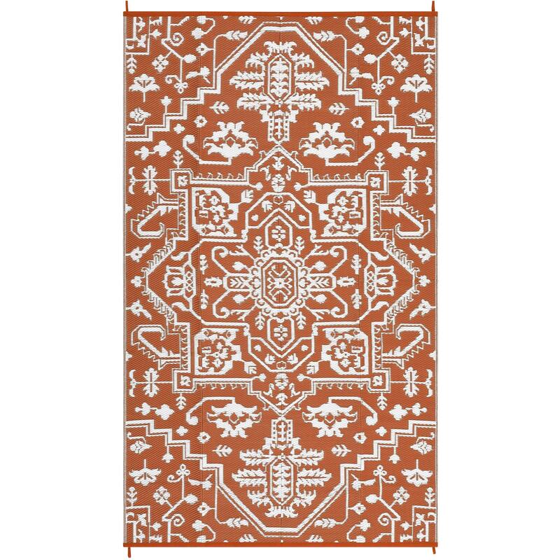 Outdoor Rug Reversible Plastic Straw Rug Outside Outdoor Waterproof Area Rug for Patio Deck Balcony Backyard Beach
