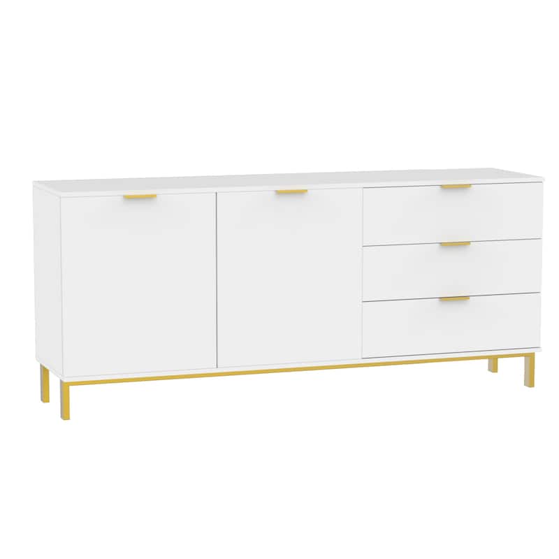 Timechee Buffet Sideboard Credenza Console with 3 Drawers