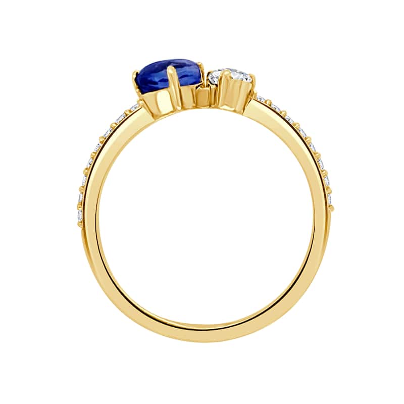 Auriya 14k Gold Lab Grown Sapphire and Diamond Toi et Moi Engagement Ring 0.31 ct. tw. (F-G, VS)