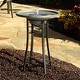 preview thumbnail 1 of 2, Perello intelliSOLAR Light Cement Birdbath with Remote - Distressed Grey Bird Bath - Grey - Stone