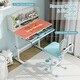 preview thumbnail 11 of 14, Kids Desk and Chair Set with Adjustable Height and Tilted Desktop - 31.5" x 20"x 41" (L x W x H) Blue