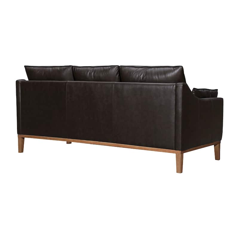 Pompeii 87" Dove Gray or Dark Brown Leather Sofa by Armen Living