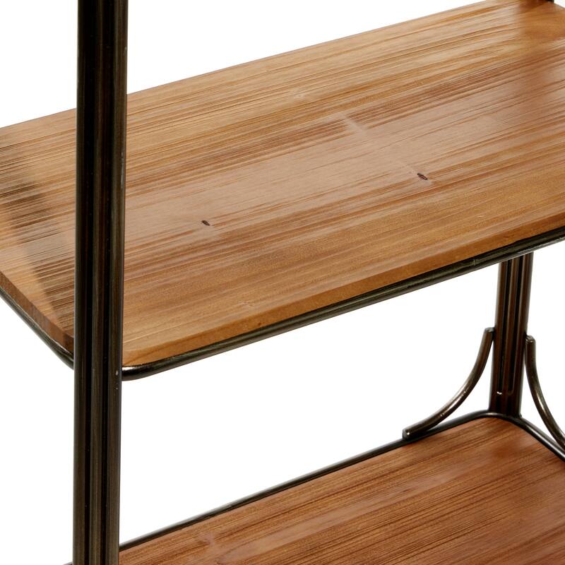 Brown Wood 5 Shelves Shelving Unit - 24 x 10 x 71