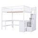 preview thumbnail 9 of 15, Full Size Loft Bed with Desk and Storage Staircase, White - Space-Saving Design
