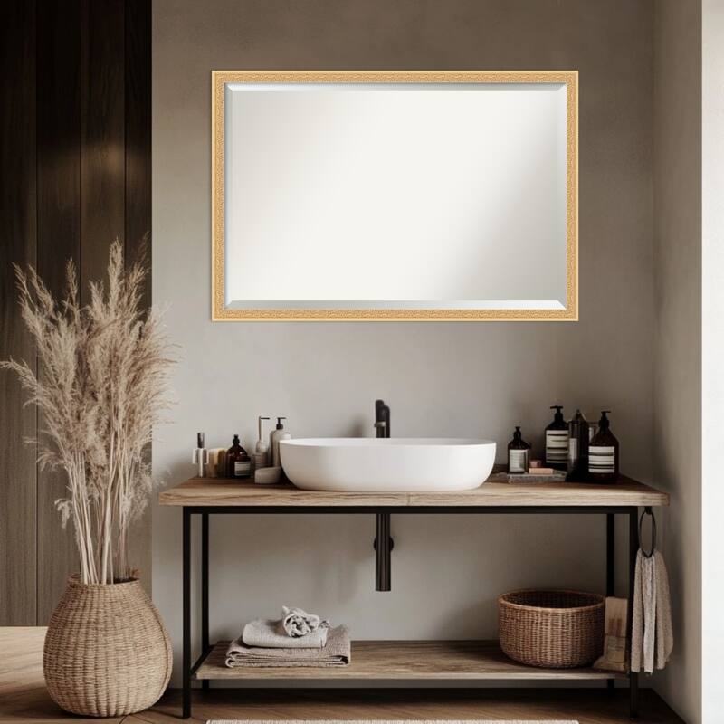 Bethany Beveled Wood Framed Bathroom Vanity Wall Mirror