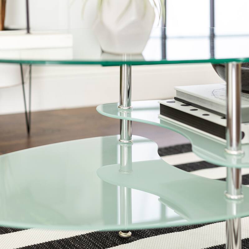 Middlebrook Toston Modern Frosted Glass 38" Coffee Table
