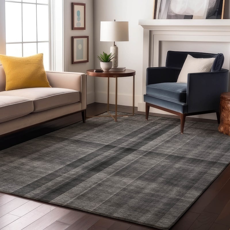 Premium Washable Super Soft Plaid Mayfield Rug - Gray - 10' x 14' - Rectangle