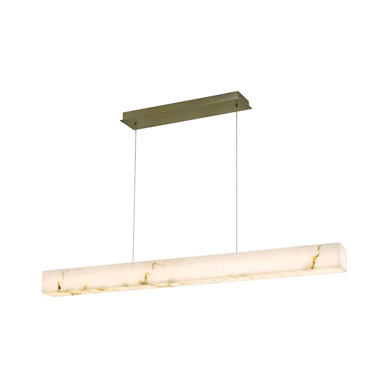 Justice Design LumenAria - Medley 48" LED Linear Pendant - Faux Alabaster Shade - 48" W