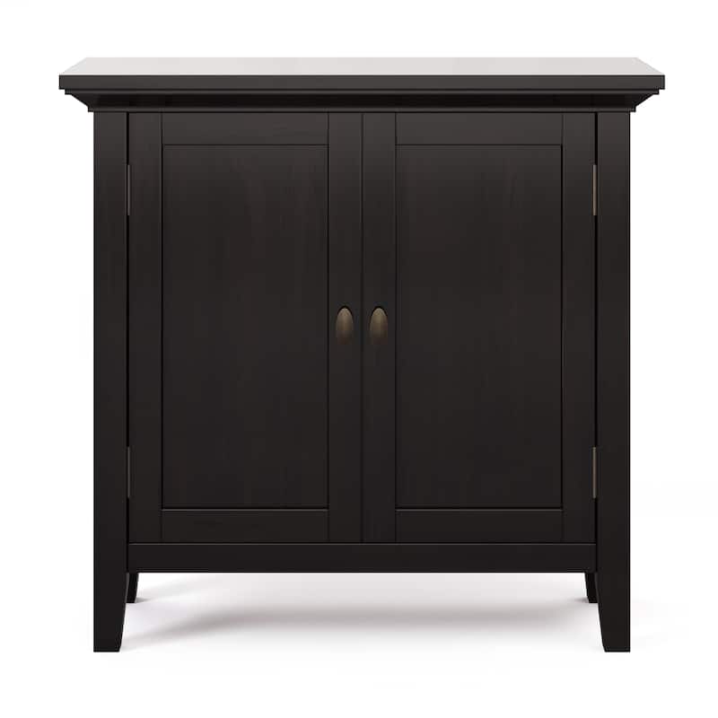WYNDENHALL Mansfield SOLID WOOD 32 inch Wide Transitional Low Storage Cabinet - 32"w x 14"d x 31"h