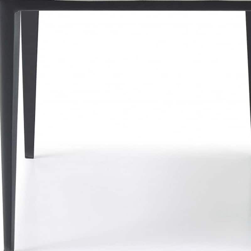 HomeRoots Set of Two Gray and Black Faux Leather Dining Side Chairs