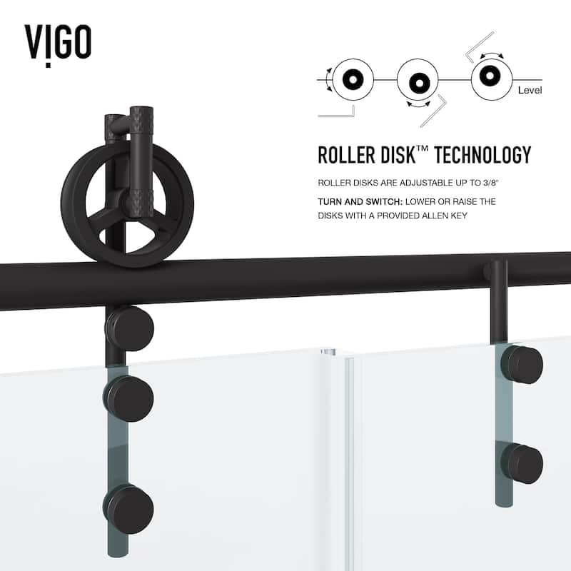 VIGO Hamilton 56" to 60" W x 68" H Frameless Sliding Tub Door