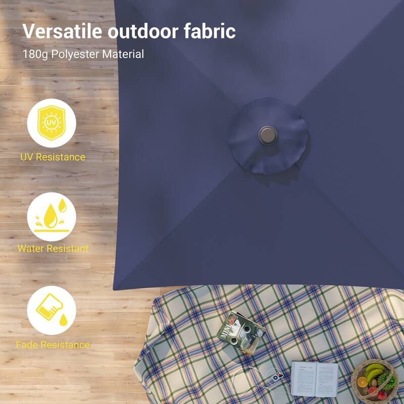 BONOSUKI 6.5x6.5Ft Patio Market Umbrella Weather-Resistant Frame