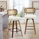 preview thumbnail 163 of 199, 26"/29" Swivel Bar Stools/ Counter Stools with Bentwood Legs Set of 2 - Cream White-Rattan Back - Counter Height