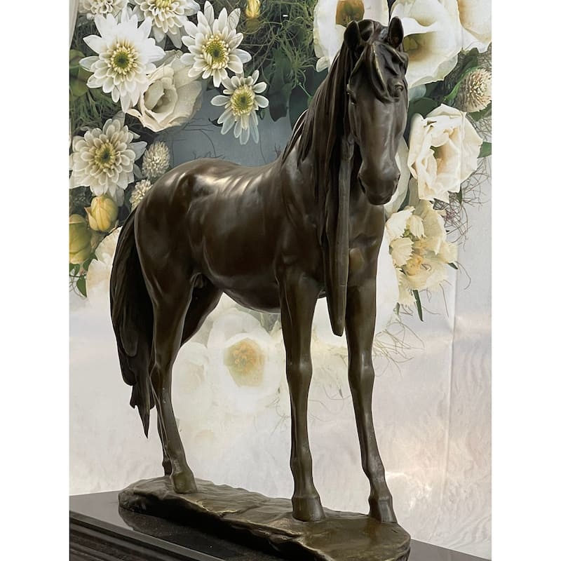 Original Signed Extra Large Arabian Horse Race Racing Bronze Sculpture Statue