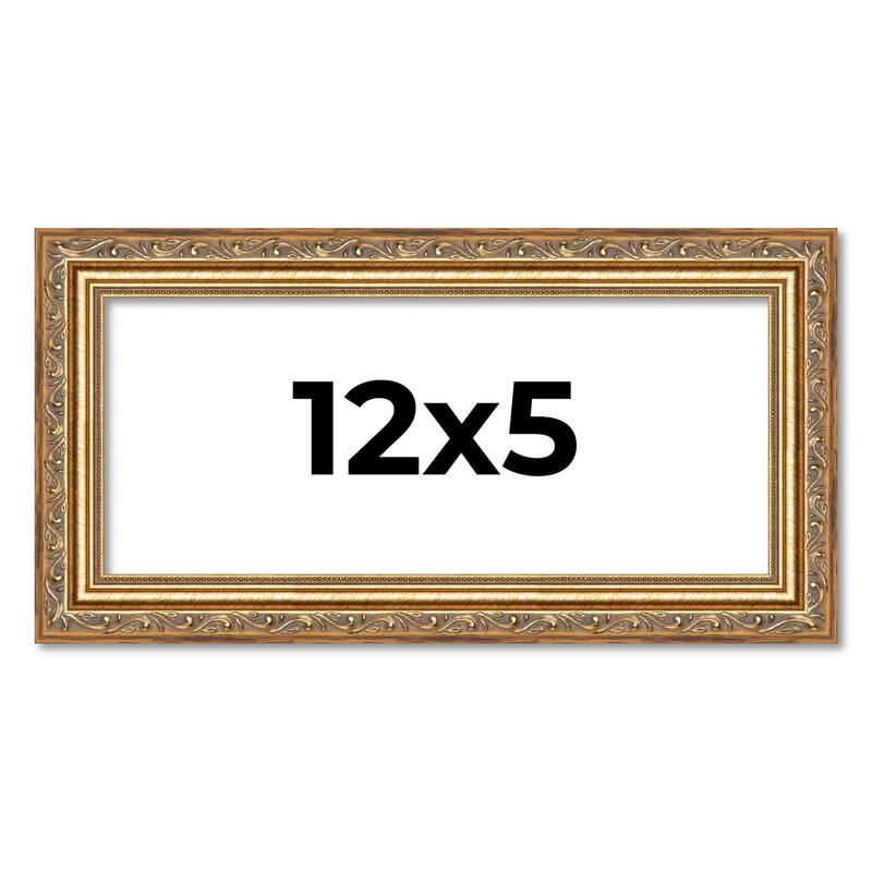 12x5 Frame Red Solid Wood Picture Frame Width 1.75 Inches | Interior Frame Depth 1 13/16 Inches