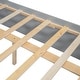 preview thumbnail 8 of 10, Queen Size Solid Pine Wood Platform Kids Bed Frame with Built-In Storage Shelves of the Headboard and 2-Drawers, Grey