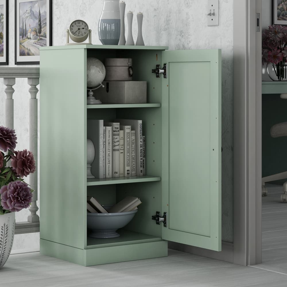 Palace Imports 100% Solid Wood 3-Shelf Bookcase with Shaker Door and Adjustable Shelves