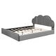 preview thumbnail 4 of 13, Grey Upholstered Queen Size Platform Bed with Cloud-shaped Headboard for Kids,Adults