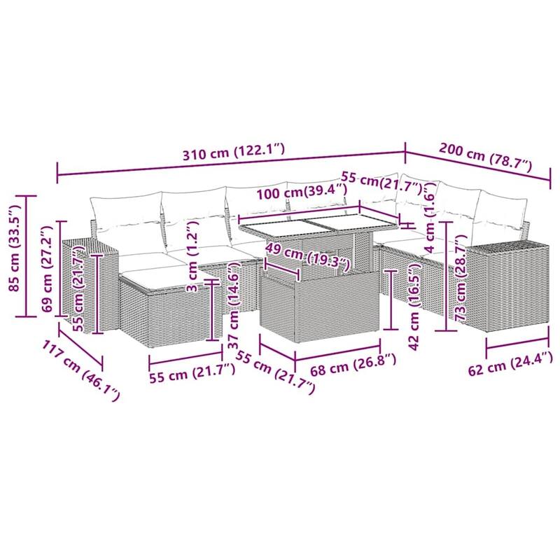 vidaXL Garden Sofa Set