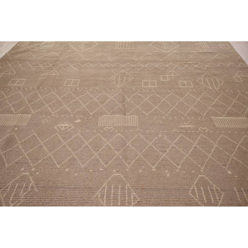 Earth Tone Moroccan Large Oriental Area Rug Handmade Wool Carpet - 9'11"x 15'2"