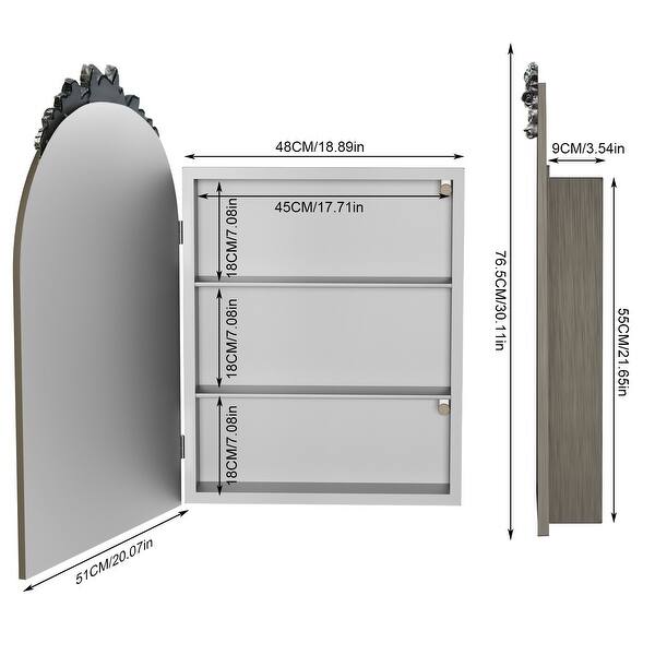 Vintage Arched Bathroom Medicine Cabinet with Mirror - Bed Bath ...