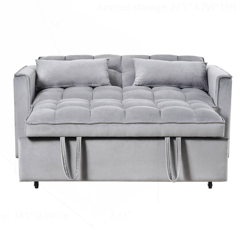Versatile Convertible Sofa Bed with Reclining Backrest and Extra Pillows for Ultimate Comfort