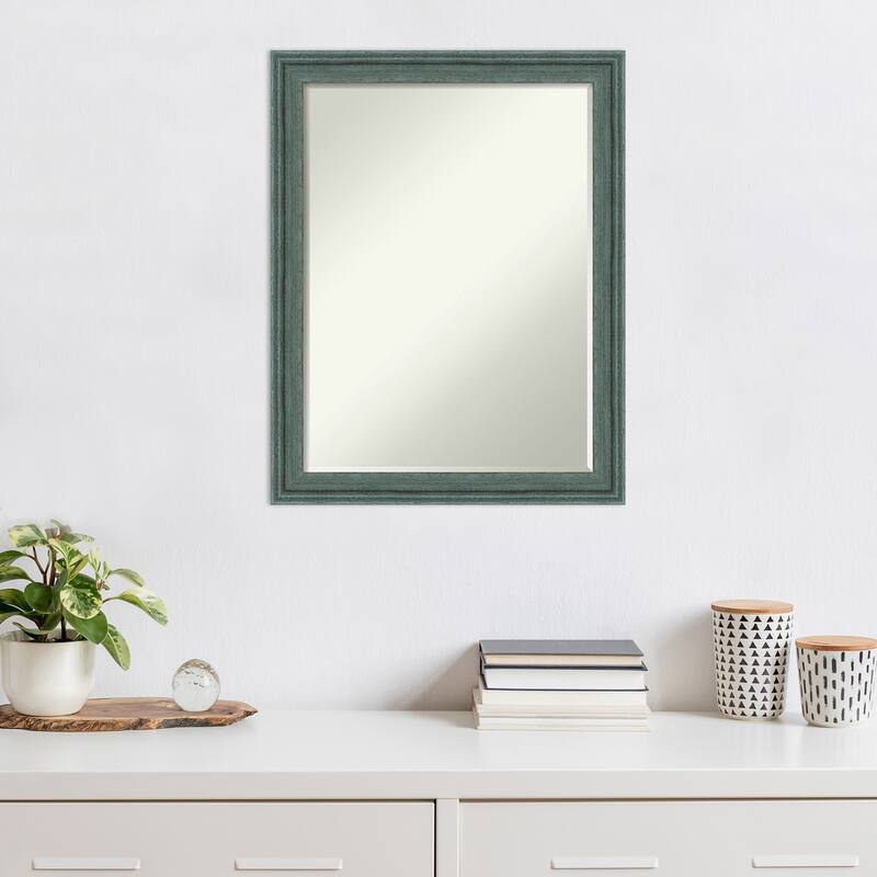 Upcycled Half-Inch-Bevel Wood Framed Wall Mirror - Glass Size 18x24