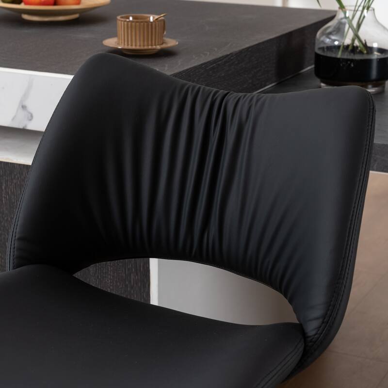 Faux Leather Upholstered Bar stools Set of 2 with Metal Footrest