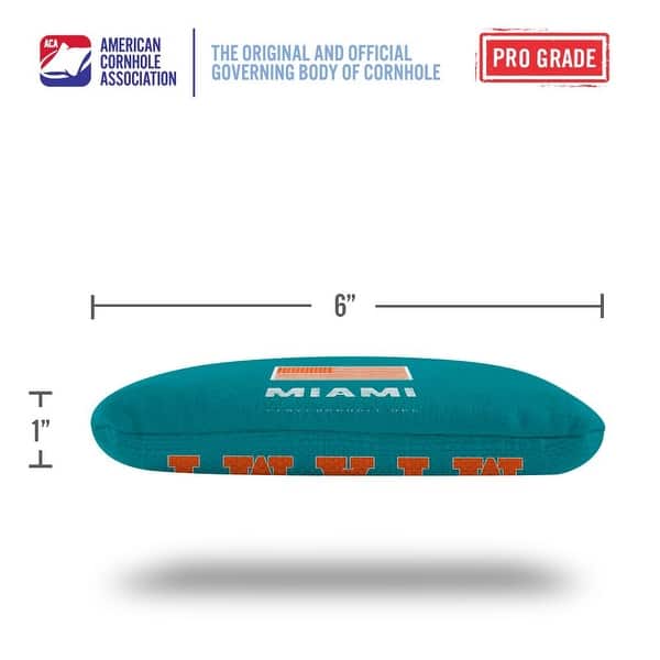 Miami Football Teal Dual Sided Cornhole Bags