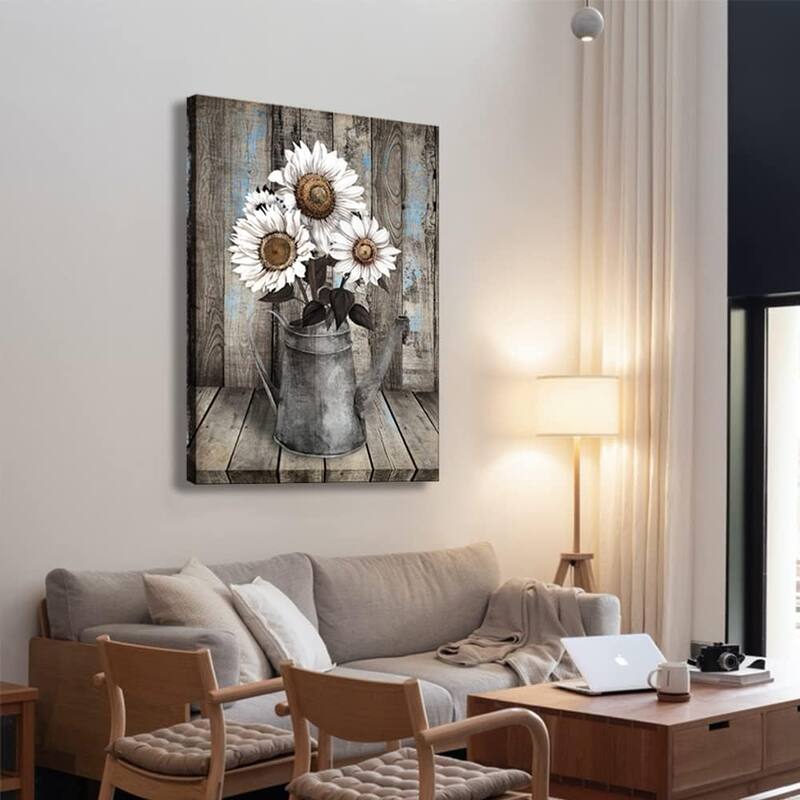 White Sunflower Wall Art Decor