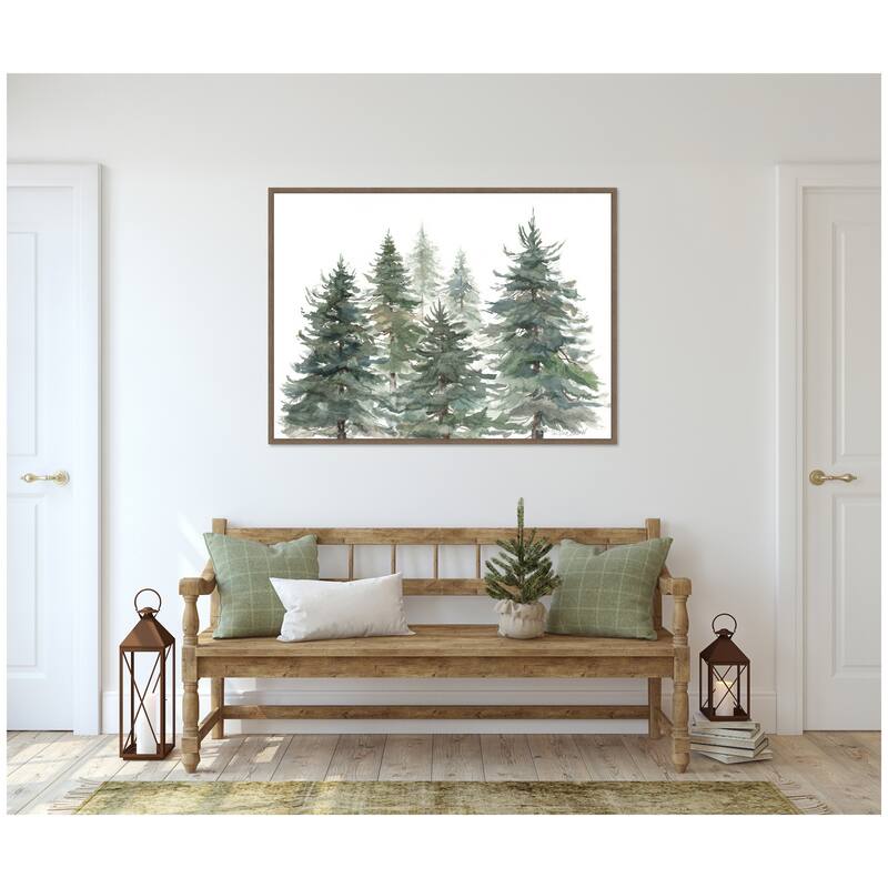 Kate and Laurel Sylvie Framed Canvas Pines And Evergreens by Patricia Shaw