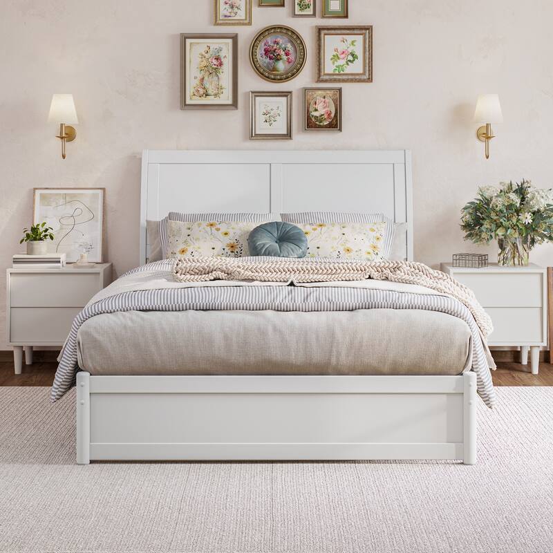 Andorra Platform Bed with Panel Footboard and Storage Drawers