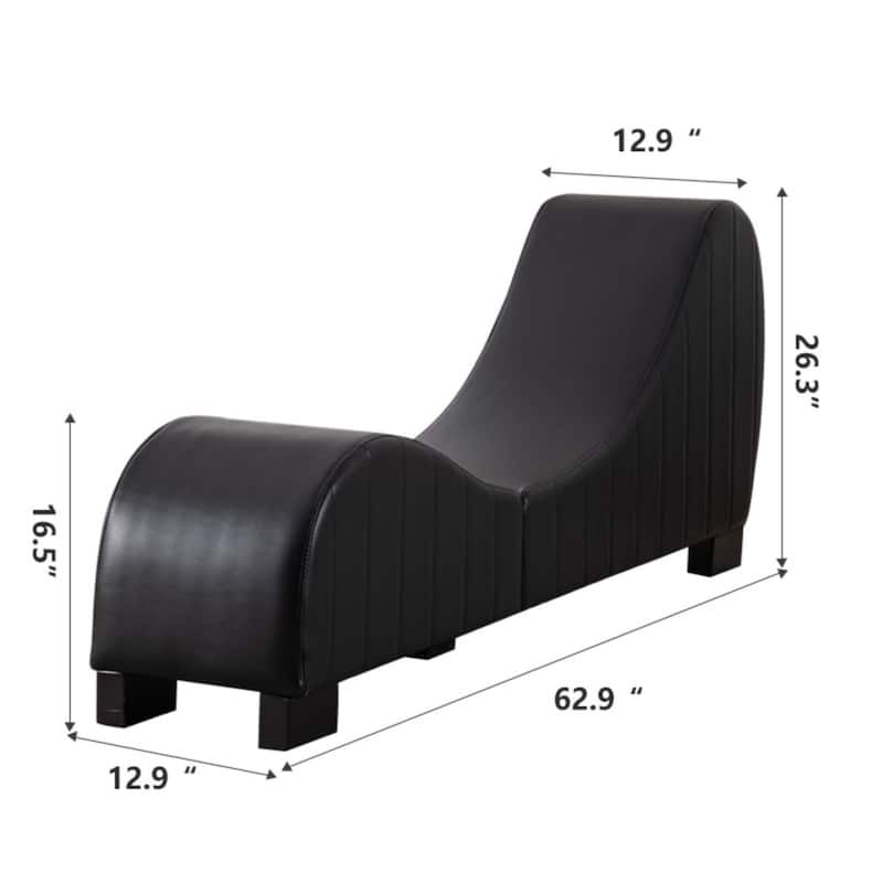 Yoga Chaise Lounge Collection ,Relaxation Modern Faux Leather Curved Sofa