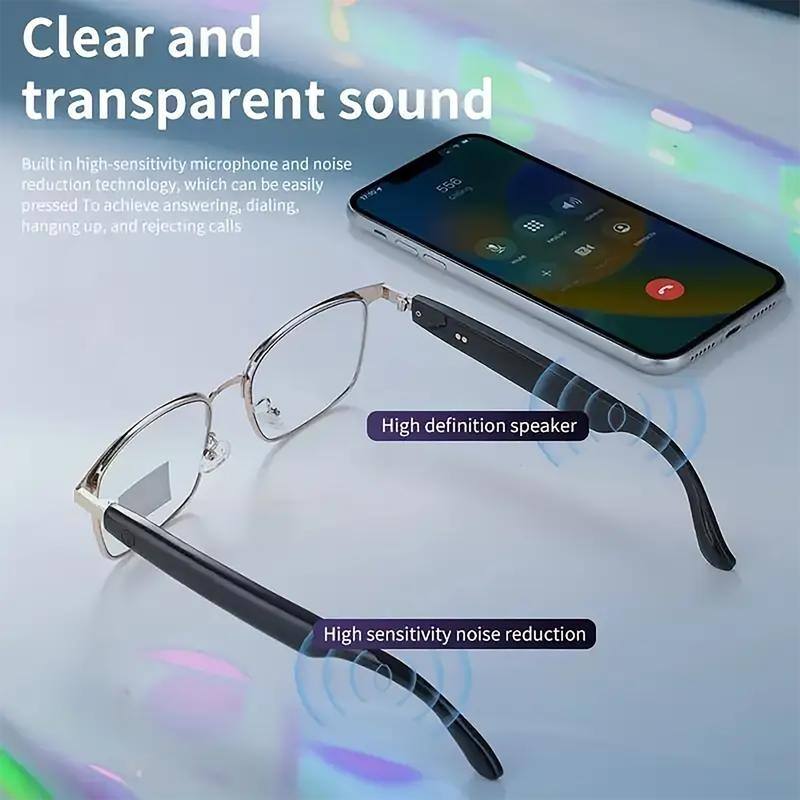 Smart Audio Glasses Auto Dimming Bluetooth Sunglasses with Mic Speaker for Calls Music Outdoor Wear - S