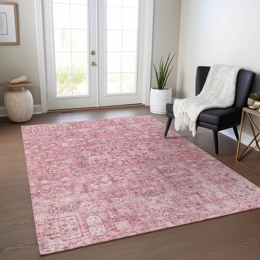 Machine Washable Indoor/ Outdoor Chantille Vintage Traditional Rug