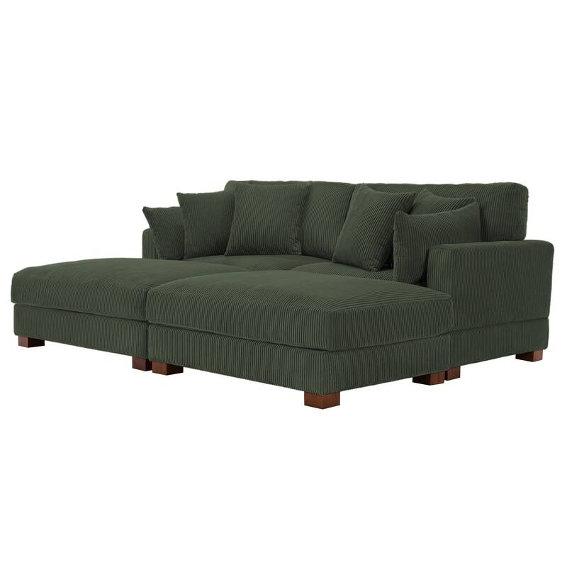 Sectional Sofa Set Modular Couch with Ottomans