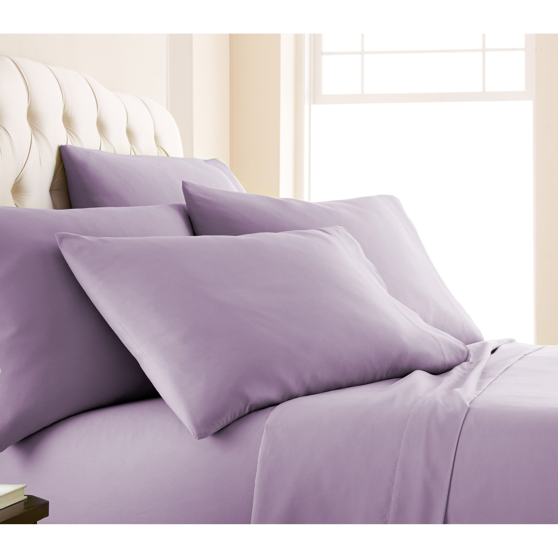 Beautiful Bedding Super Soft Comfort Floral 6 pcs Sheet Set Blush Purple