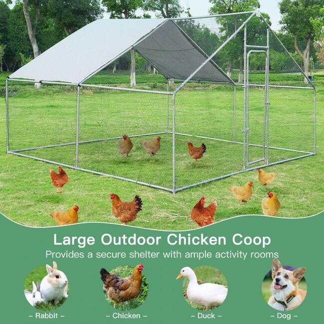 Large Animal Kennel with Roof Cover