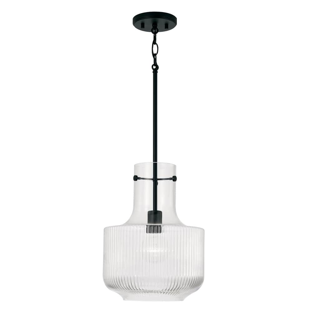 Nyla 1-light Pendant w/ Clear Fluted Glass