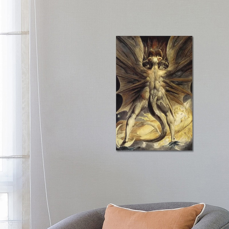 iCanvas "The Great Red Dragon and the Woman Clothed in the Sun, c. 1803-1805" by William Blake Canvas Print - 26x18x1.5