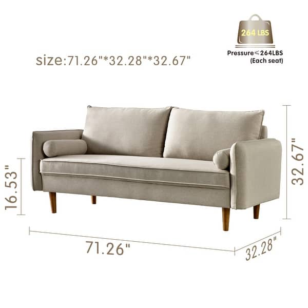 OVIOS High Back Couch,MidCentry Colorful Upholstered Sofa Metal Golden