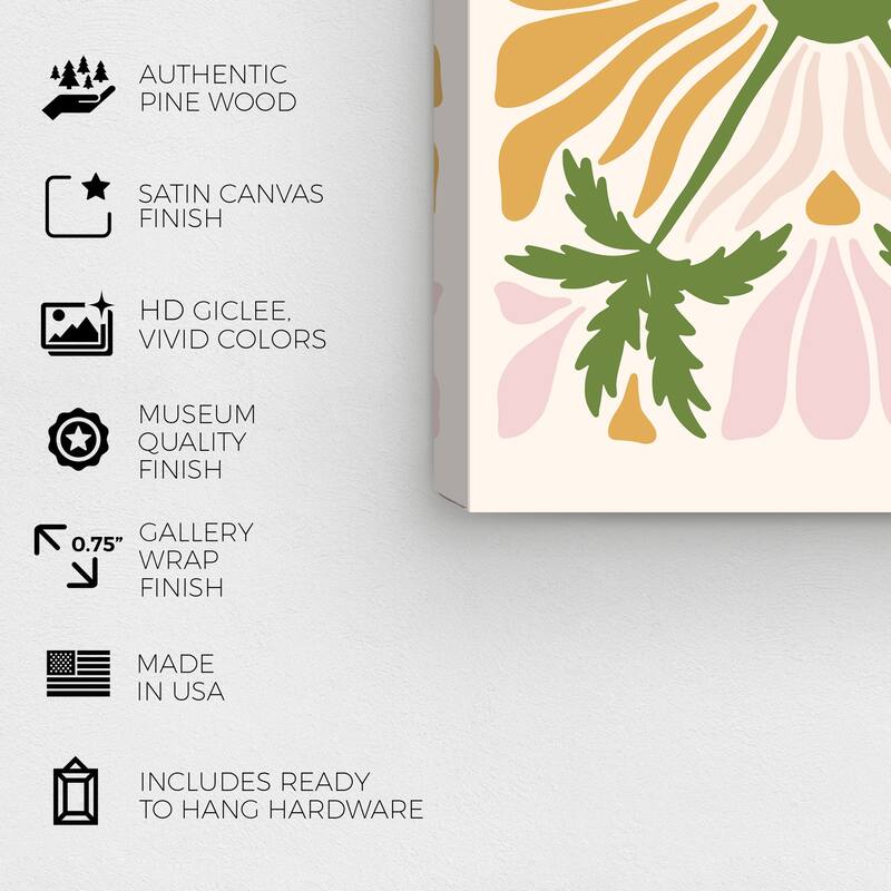 Wynwood Studio Canvas Floral and Botanical Above the Palms Garden Gold and Tropical Wall Art Canvas Print
