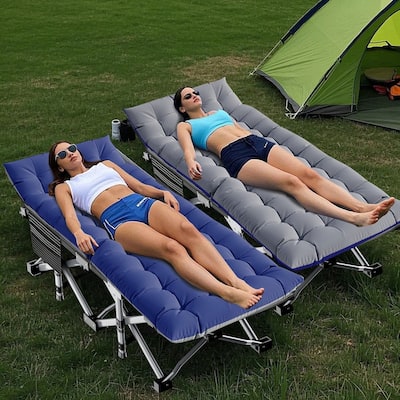 Folding Camping Cot, Double Layer Oxford Cot, for Camp and Office Use