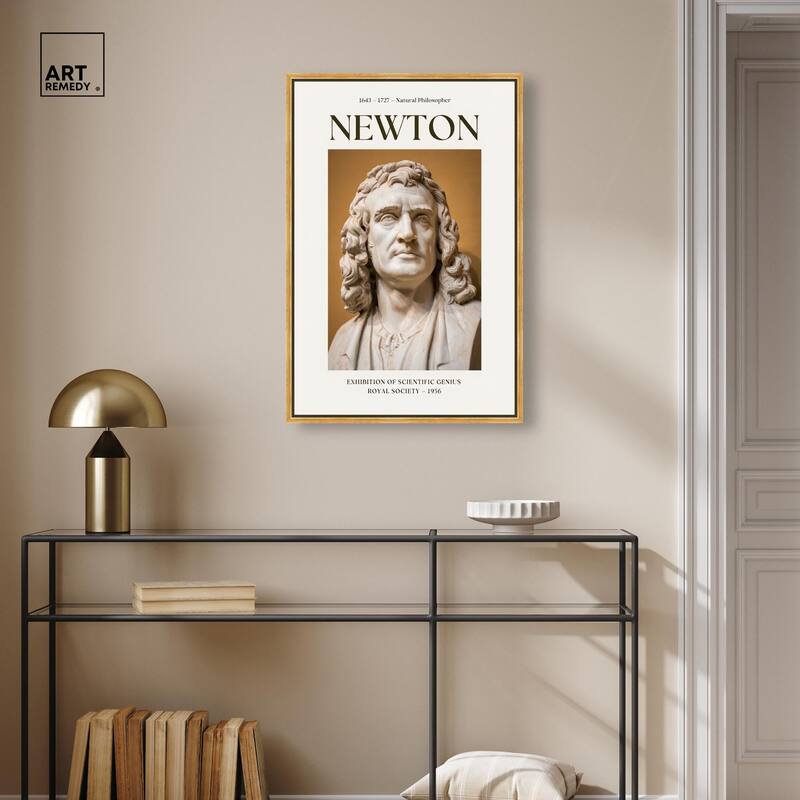 Newton's Likeness in Marble Canvas by Art Remedy