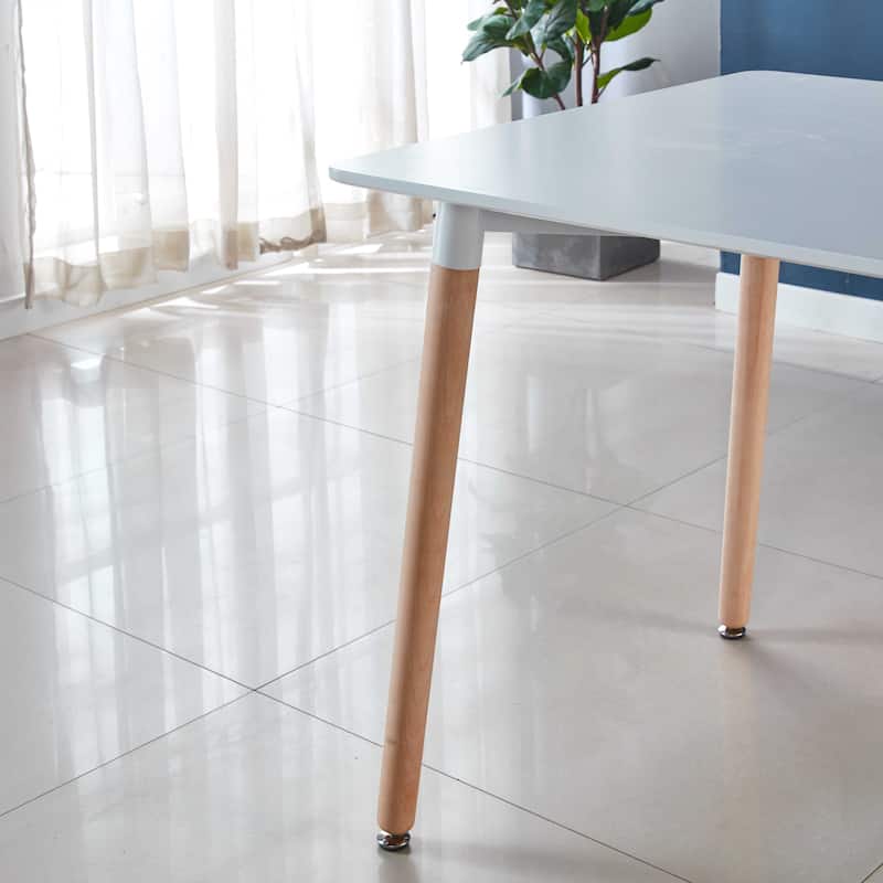 Modern Table with Metal Legs, Simple Design, Easy Assembly, Smooth and Cleanable Surface,for Office or Living Room