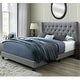 preview thumbnail 18 of 43, Bardy Upholstered Button-tufted Wingback Bed - Queen or King