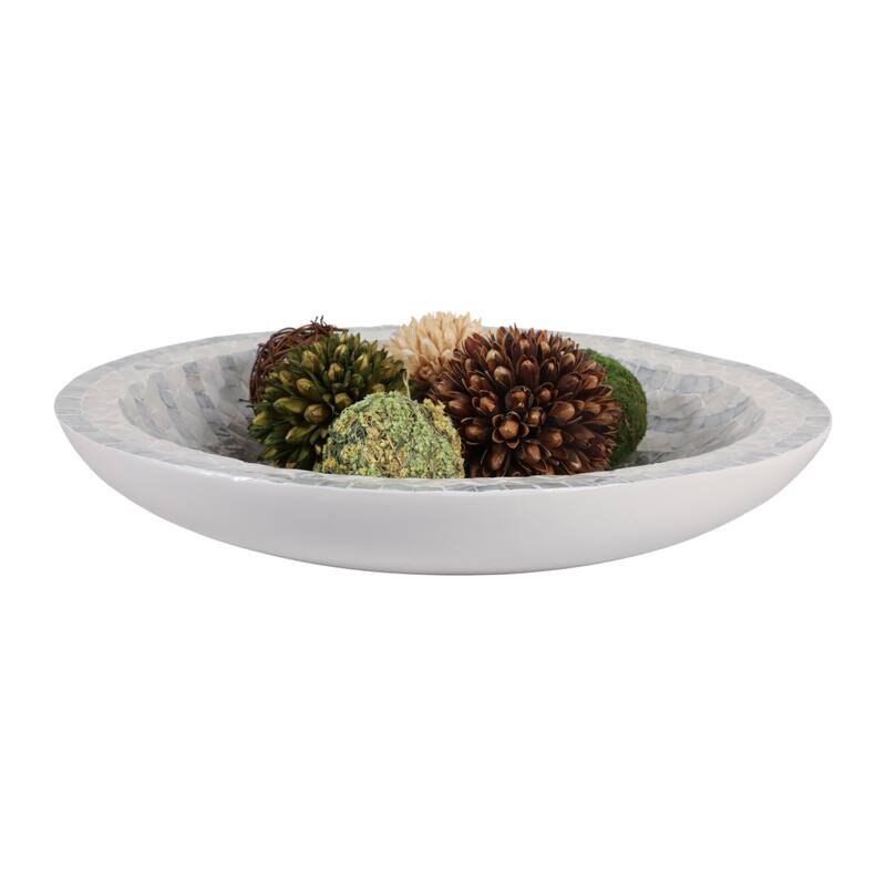Decorative Bowl with Mosiac Inspired Finish for Home Decor - 20" - 19.75"