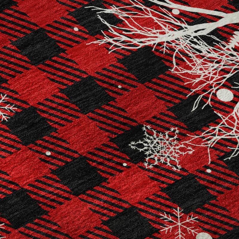 Premium Washable Super Soft Winter Reindeer Tree Mayfield Rug