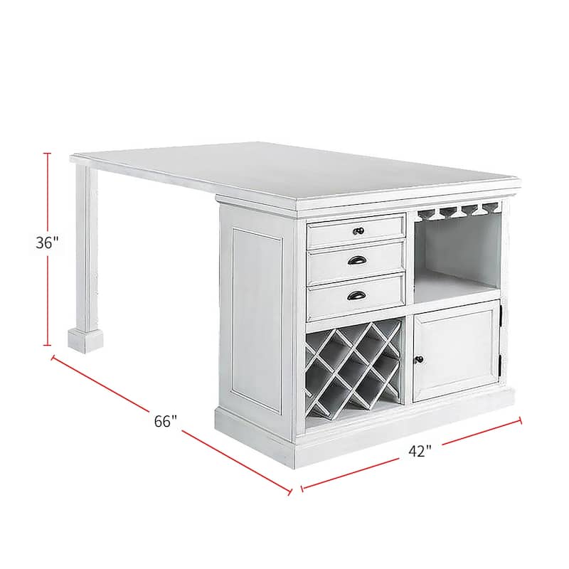 5 Piece Counter Height Dining Set in Antique White and Light Gray