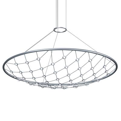 Constellation Galaxy Matrix 60" Round LED Pendant w/ 20' Cord/Cable - Bright Satin Aluminum